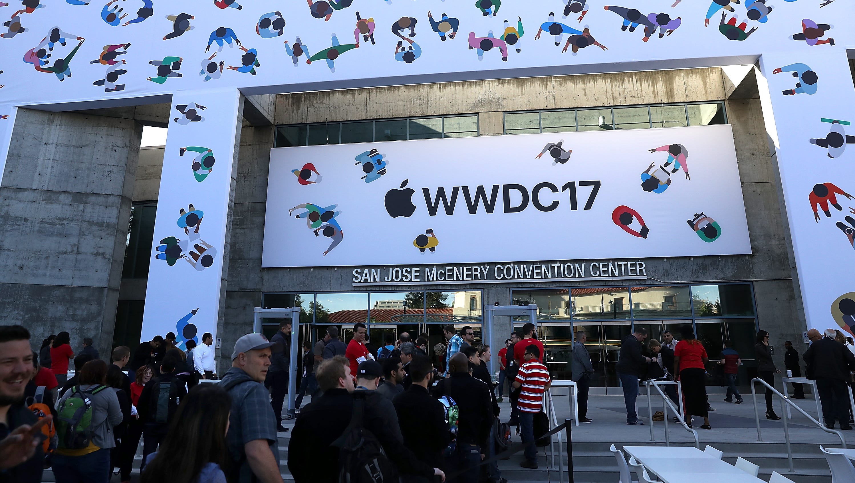 Attendees wait in line to enter the 2017 Apple Worldwide Developer Conference (WWDC) at the San Jose Convention Center on June 5, 2017 in San Jose, California. WWDC is primarily a software event which allows Apple to show external developers its plans for upcoming releases.

Apple appears poised to unveil a voice-activated, internet-connected speaker that would create a new digital pipeline into people's homes. Tapping Apple's Siri digital assistant, such a speaker is expected to serve as a butler as well as an outlet for listening to music. If the speculation pans out, the speaker would be Apple's first new product since its smartwatch in 2015.