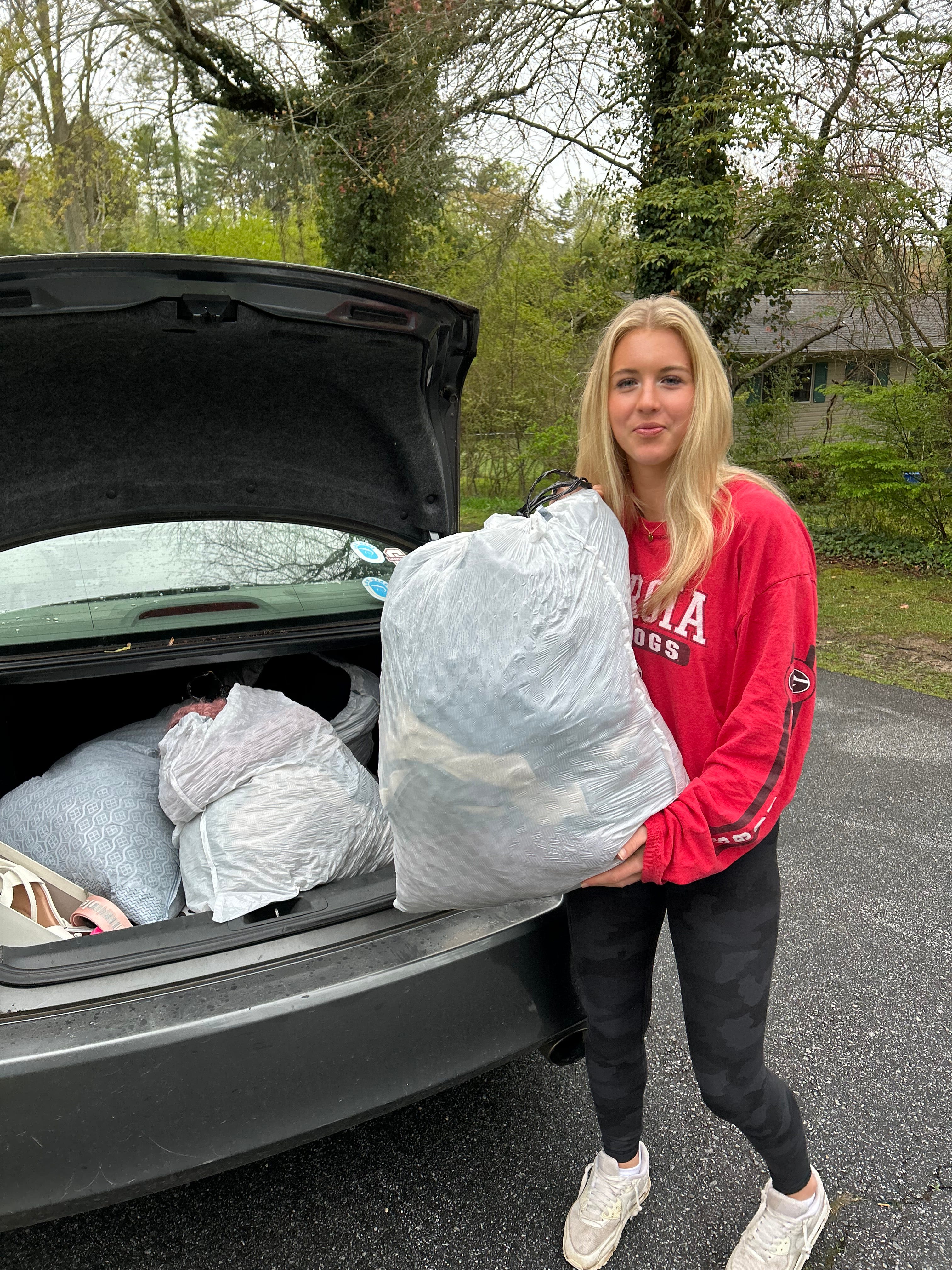 Black Mountain resident Eva Schneider collected more than 375 pounds of clothes to be donated to local organizations.